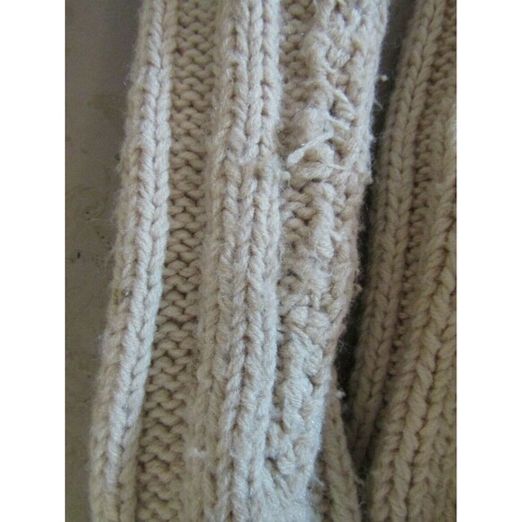 Vintage Hand Knit Chunky Button Front Cardigan Fisherman Wool Sweater Size S - Picture 9 of 9